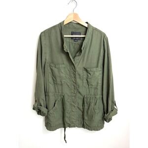 Santuary Lightweight Safari Utility Jacket Green Drawstring Waist Women's XL